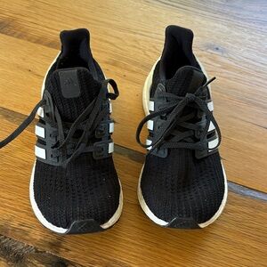 Adidas Black and White Ultra Boost Athletic Sneakers - Size 6